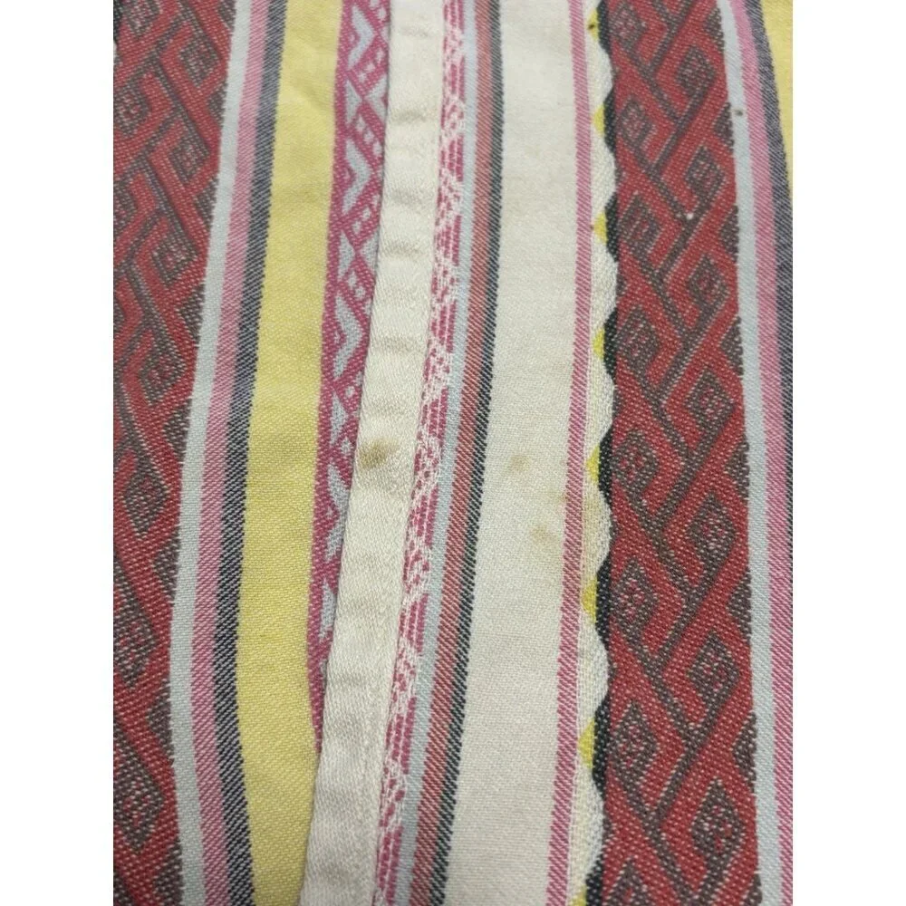 Set of 8 Bright Pink Rainbow Colorful Mexican Striped Woven Fabric‎ Napkins